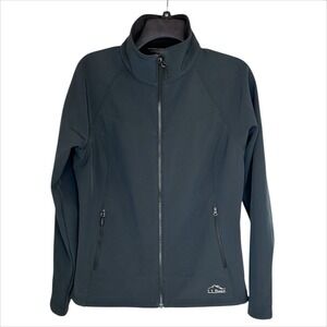 LL Bean Softshell‎ Jacket Womens Small S Gray Pathfinder Full Zip Fleece Lined